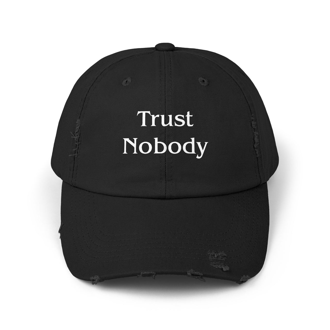 TRUST NOBODY Distressed Dad Hat – Urban Streetwear Classic