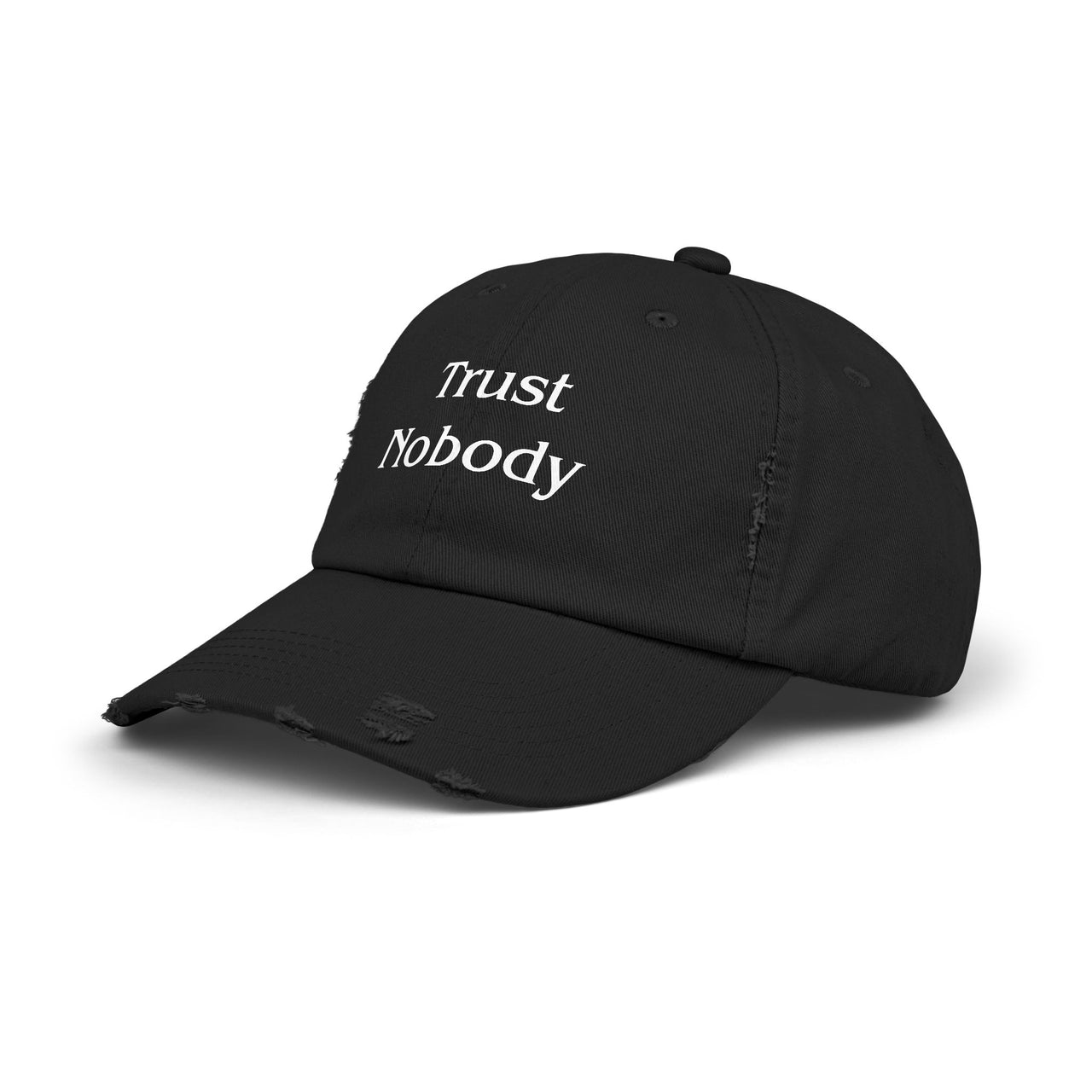 TRUST NOBODY Distressed Dad Hat – Urban Streetwear Classic